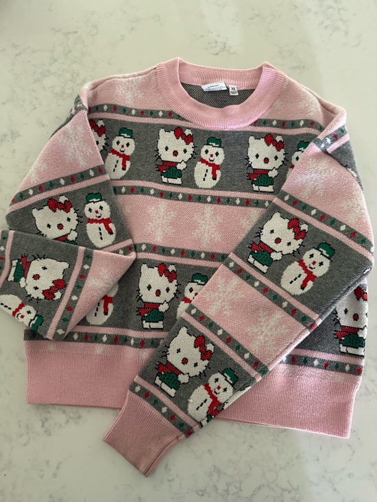 Aeropostale Sweaters - Aeropostale Pink & Gray Hello Kitty Holiday Sweater XS